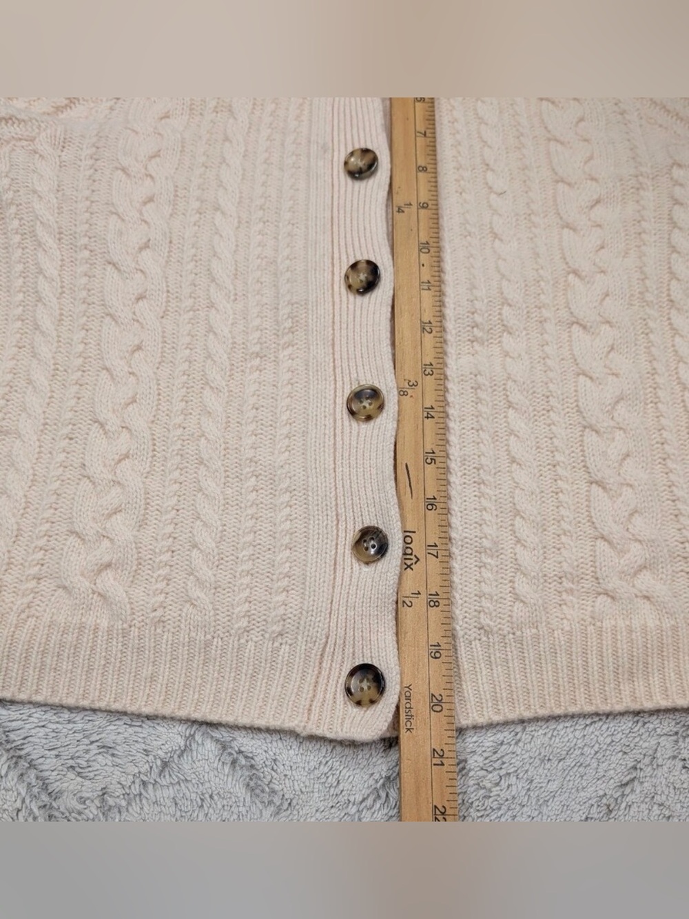 RARE La Ligne Campagne Cream Cable Knit Cardigan (Size XS) - Picture 4 of 5